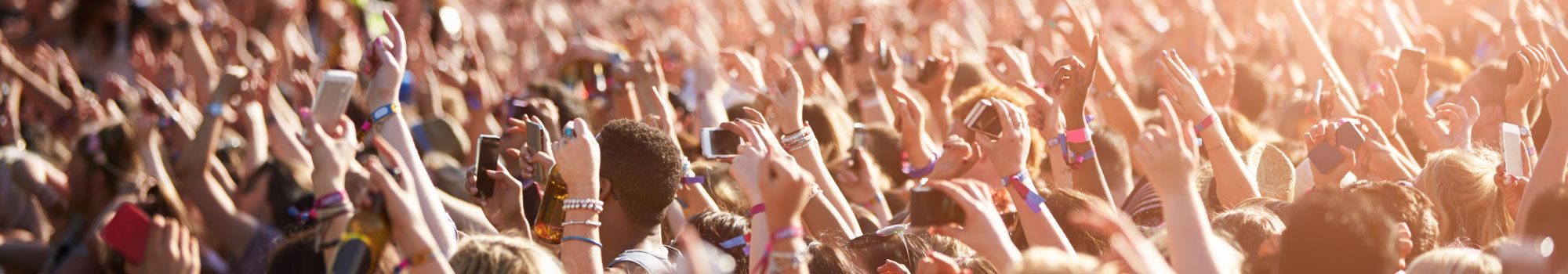 Large crowd at outdoor music festival